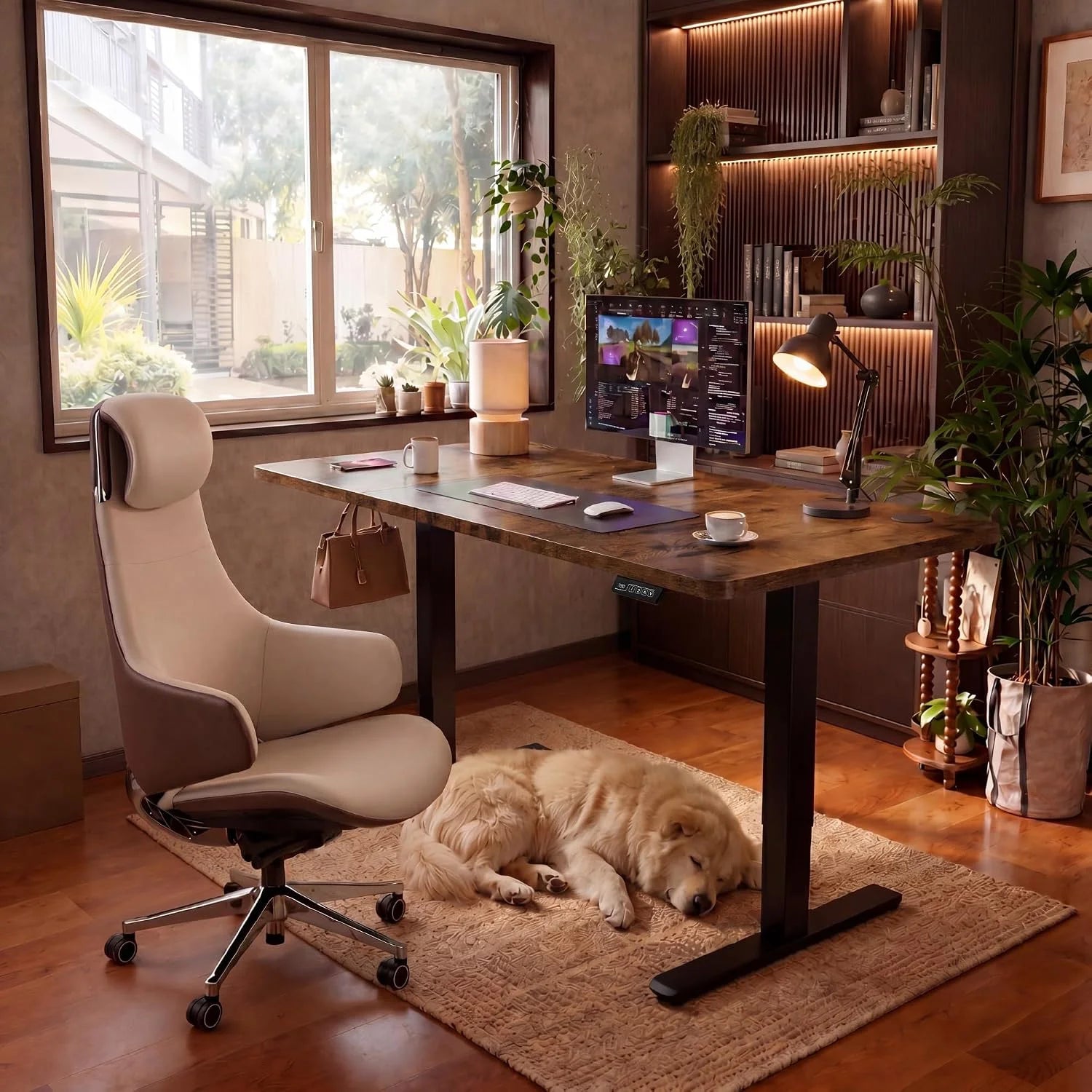 New Arrivals 55 x 24 Inches Electric Height Adjustable Standing Desk Large Sit Stand Up Desk Home Office Computer Desk Memory - Image 36