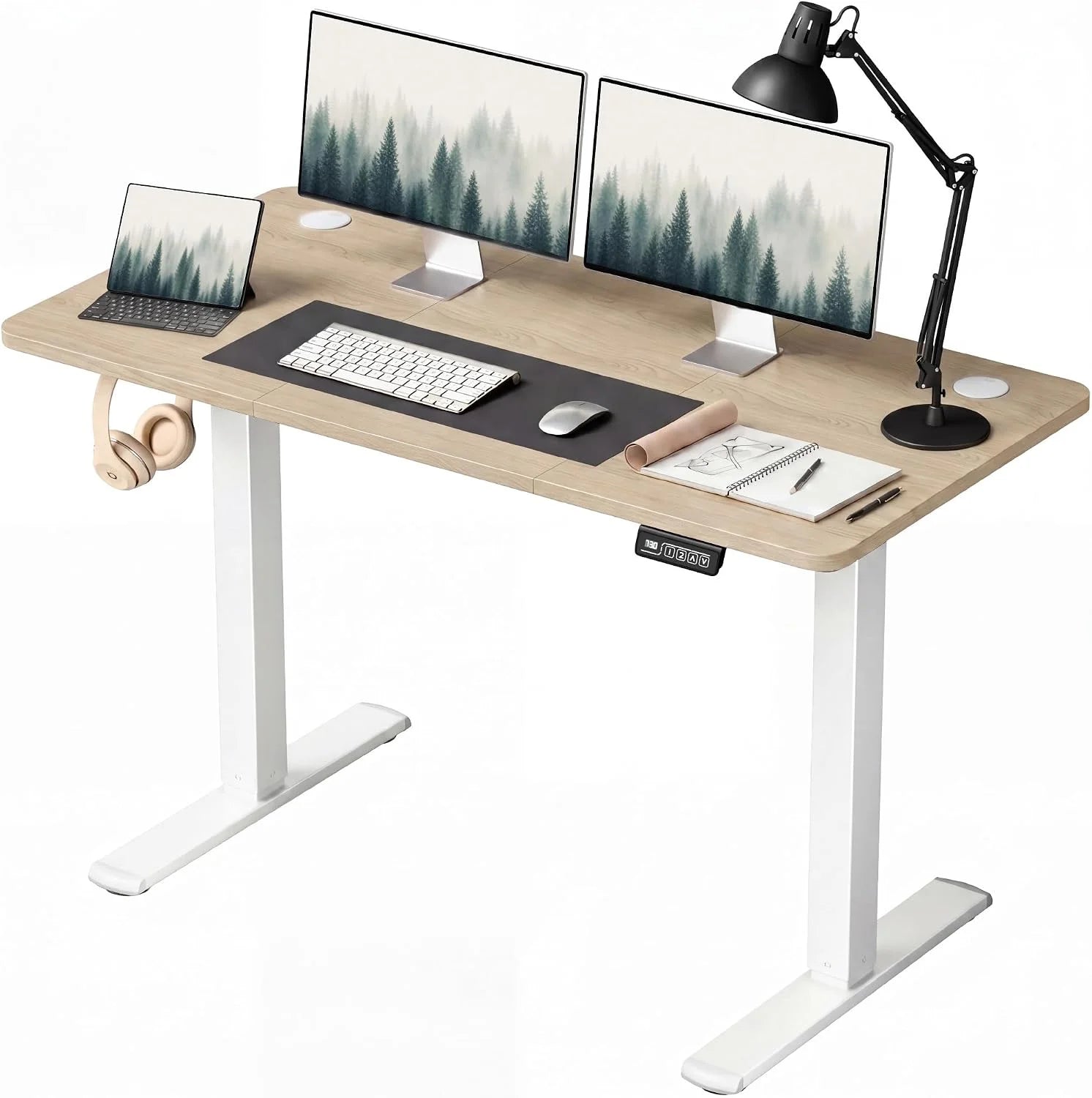 New Arrivals 55 x 24 Inches Electric Height Adjustable Standing Desk Large Sit Stand Up Desk Home Office Computer Desk Memory - Image 28