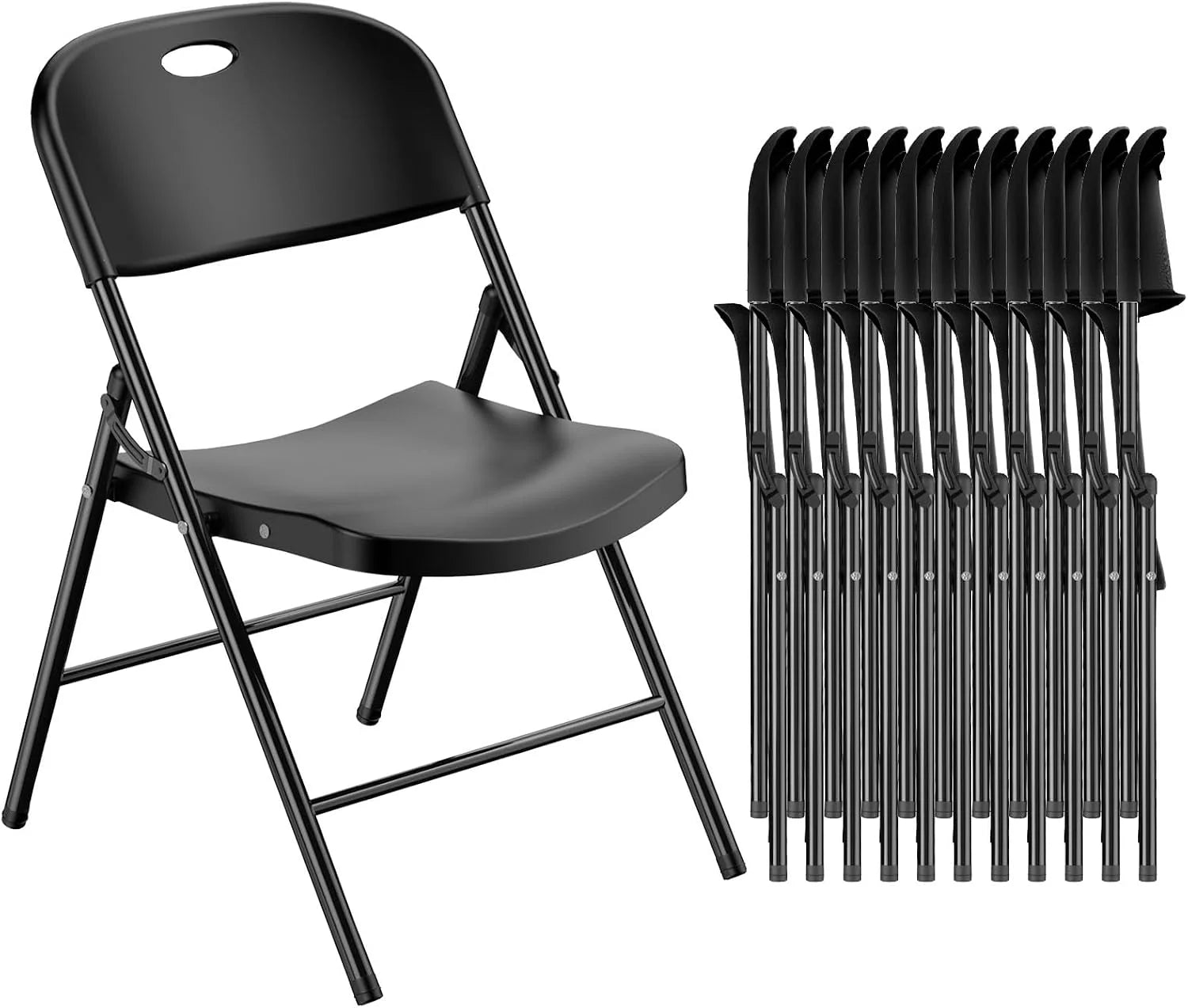 350 Weight Limit Heavy Duty Plastic Folding Chair with Reinfoced Steel Frame for Indoor and Outdoor, Wedding - Image 8