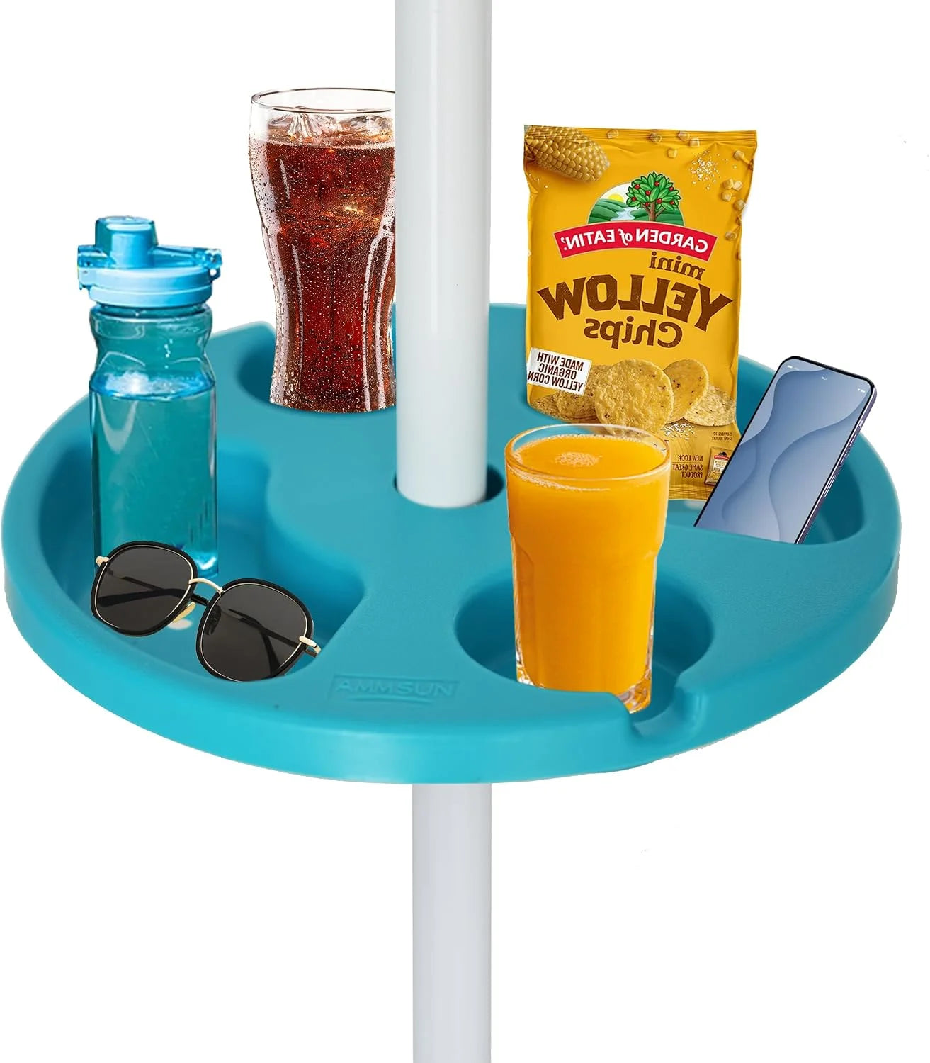 New Arrivals AMMSUN 13 Portable Beach Umbrella Table Tray White - Image 3