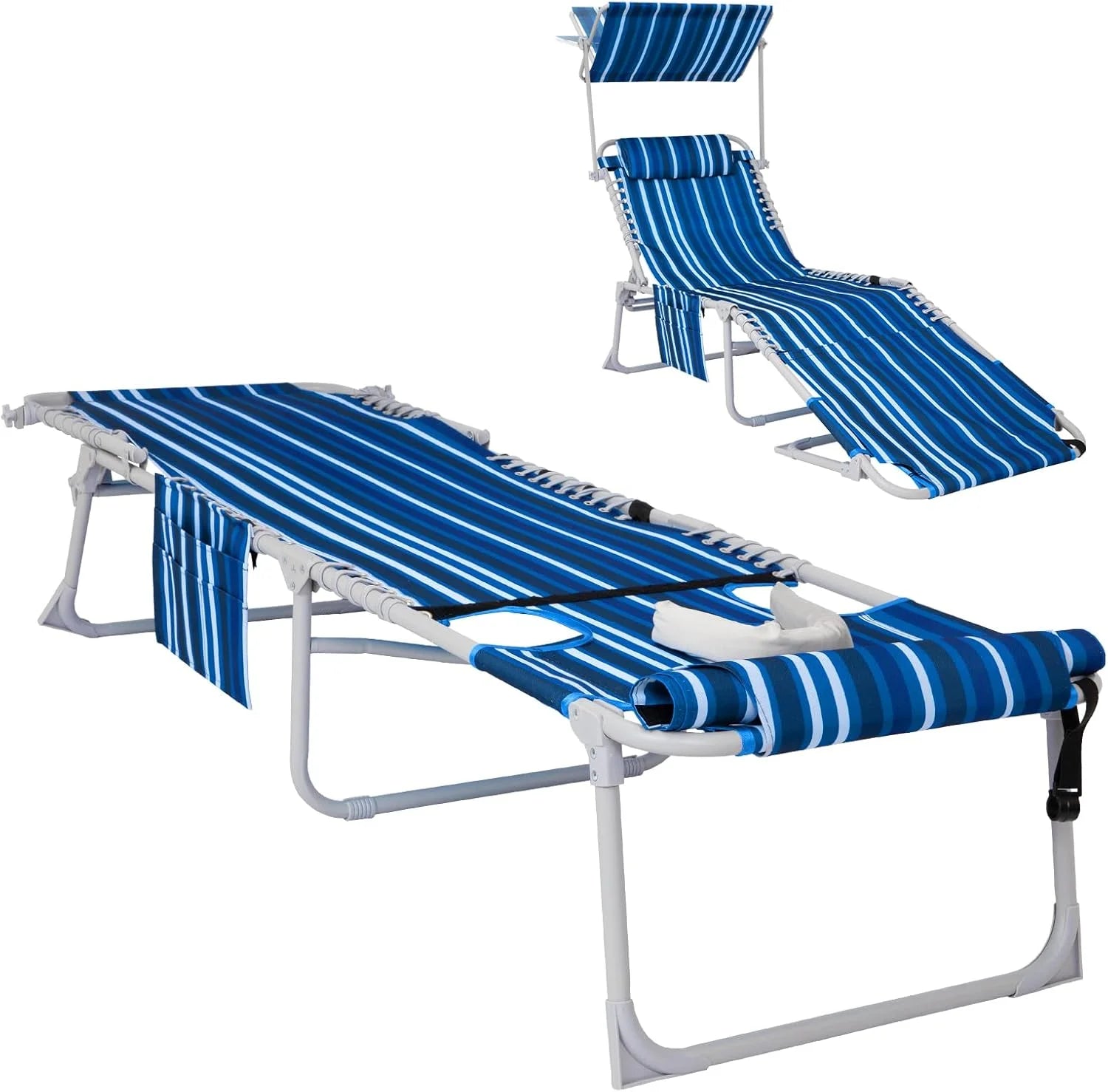 WEJOY Folding Tanning Chair with Face Hole, 5-Position Face Down Beach Lounge Chair for Sunbathing bifanuoyard - Image 6
