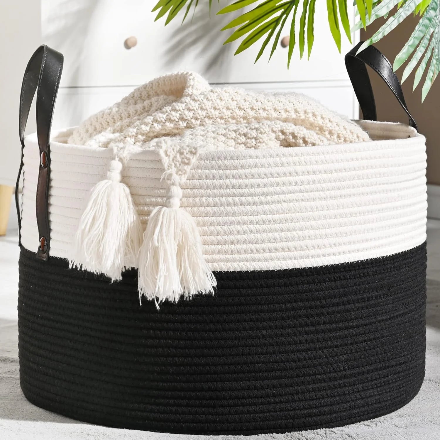 Large Blanket Basket with Handles, Storage Basket for Living Room, Extra Large Capacity, Blanket Storage, Laundry bifanuoyard - Image 17
