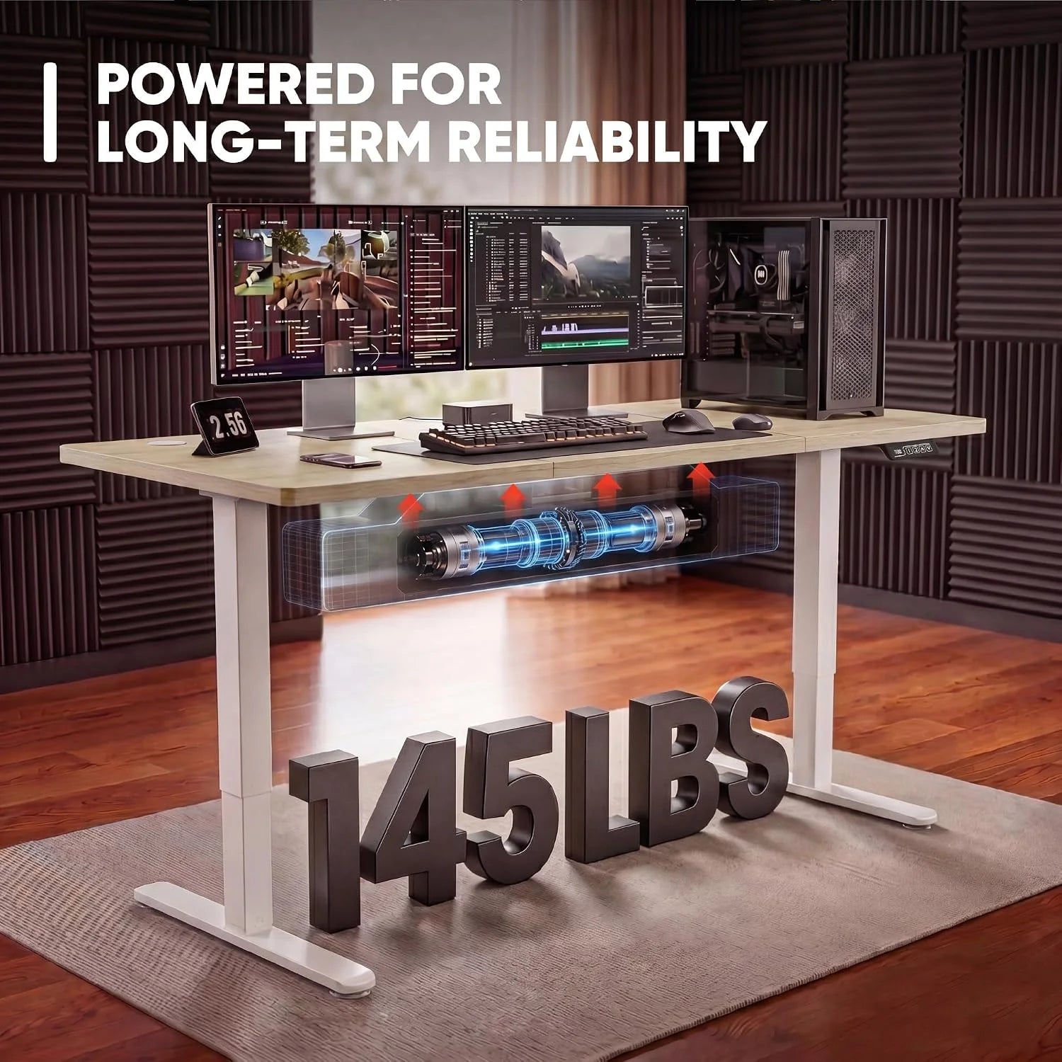 New Arrivals 55 x 24 Inches Electric Height Adjustable Standing Desk Large Sit Stand Up Desk Home Office Computer Desk Memory - Image 31