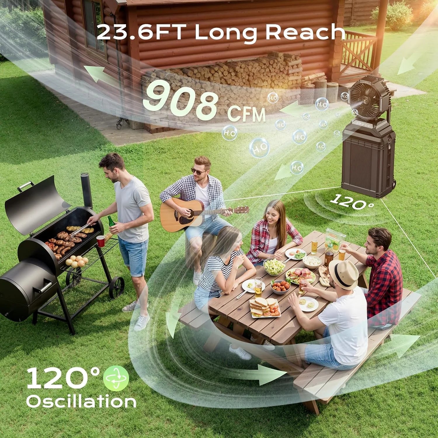 New Arrivals 4 Gal Large Misting Bucket Fan Portable, 40000mAh Rechargeable Mister Fan with Retractable Handle - Image 8