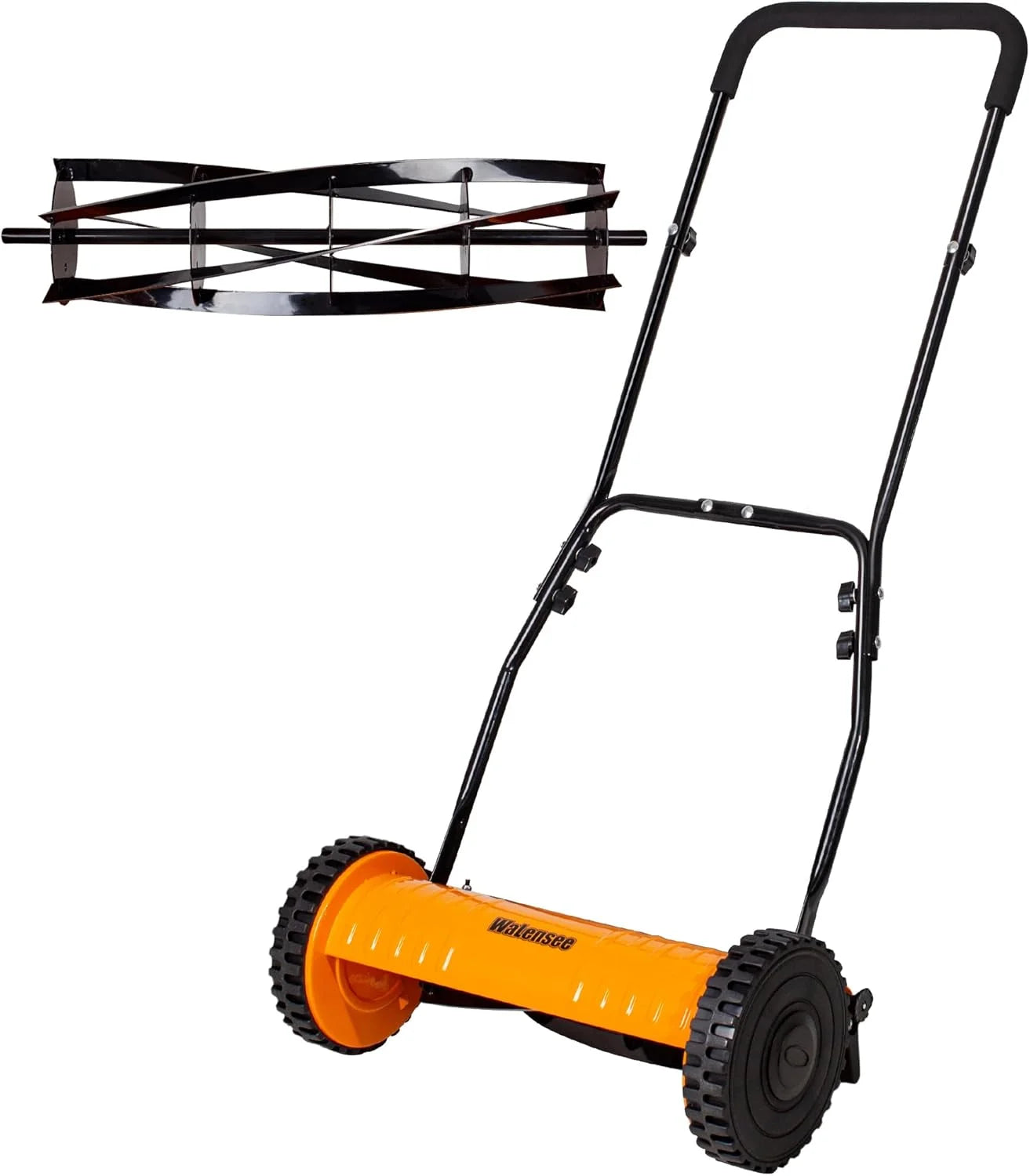 New Arrivals 18-Inch Manual Lawn Mower, 5-Blade Push Reel, 9 Heights – For Lawn Care - Image 3