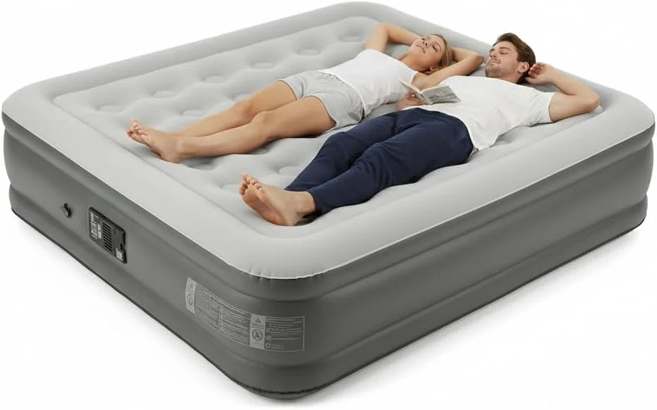 New Arrivals California King Size Air Mattress with Built-in USB Rechargeable Pump, 992 lbs Max Support Inflatable - Image 3