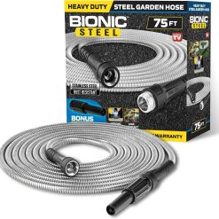 Alternative view of New Arrivals STEEL 150 Ft Metal Garden Hose with Sprayer Nozzle, Non Kinking Design, Stainless Steel Heavy Duty Water Hose
