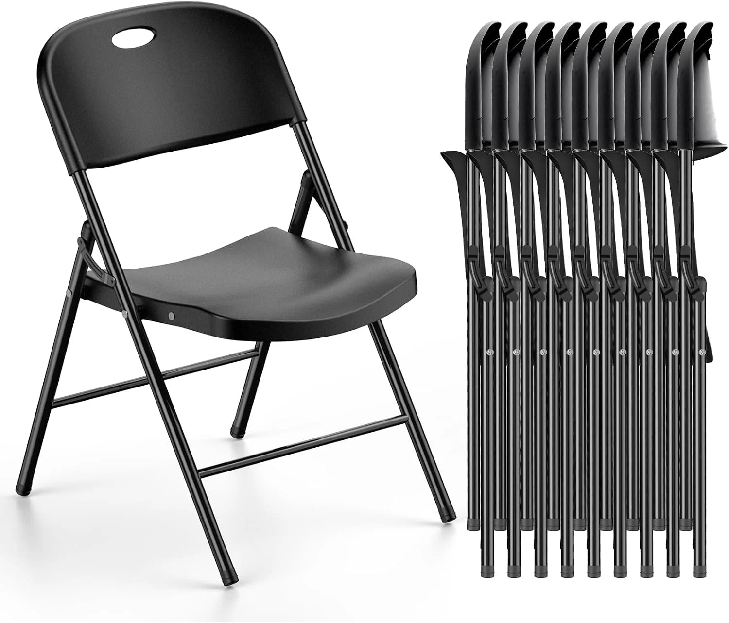 350 Weight Limit Heavy Duty Plastic Folding Chair with Reinfoced Steel Frame for Indoor and Outdoor, Wedding - Image 7