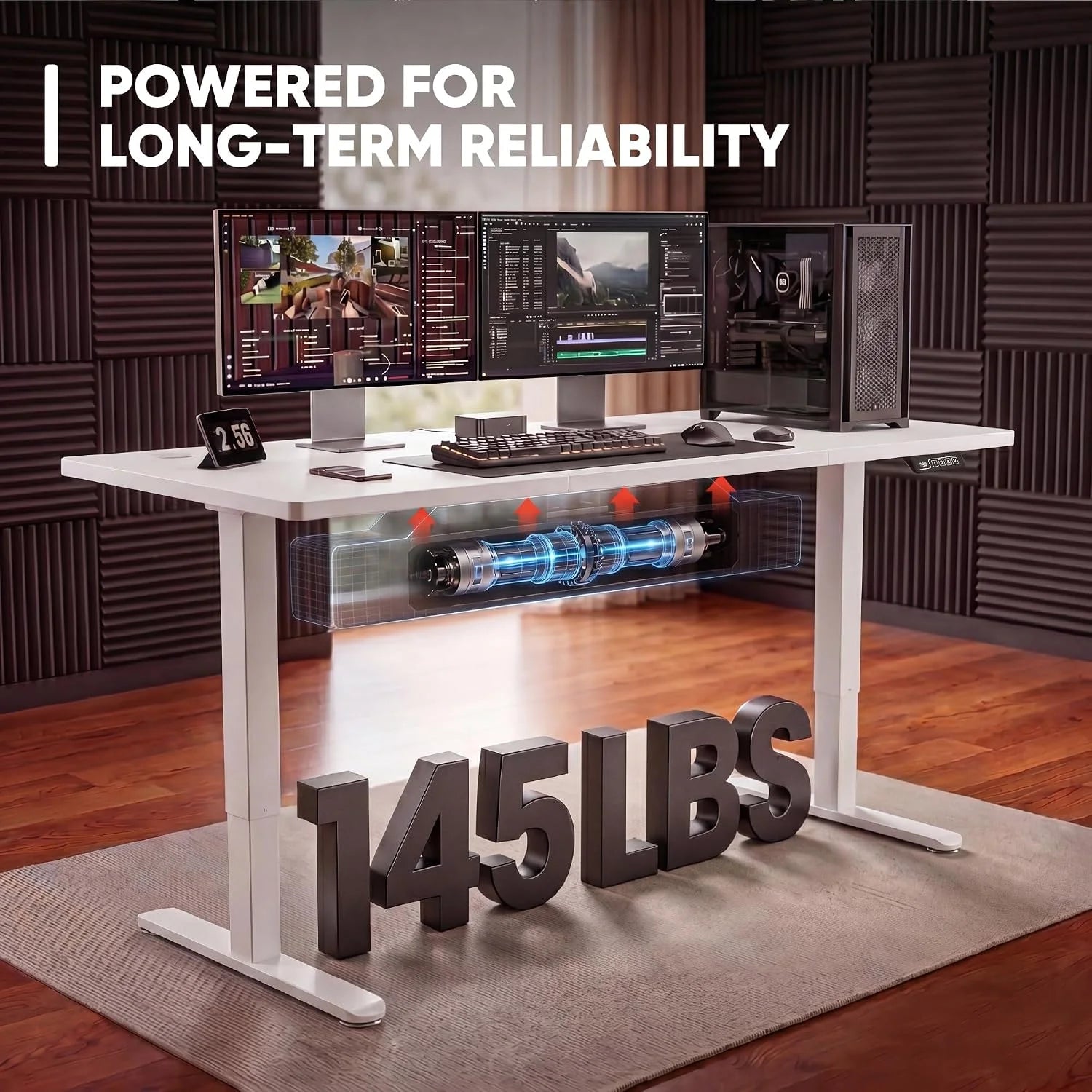 New Arrivals 55 x 24 Inches Electric Height Adjustable Standing Desk Large Sit Stand Up Desk Home Office Computer Desk Memory - Image 46