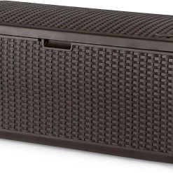 Alternative view of Suncast Outdoor Storage Box " 73 Gallon Mocha Brown Deck Box for Patio, weather-resistant Outdoor Storage Bench