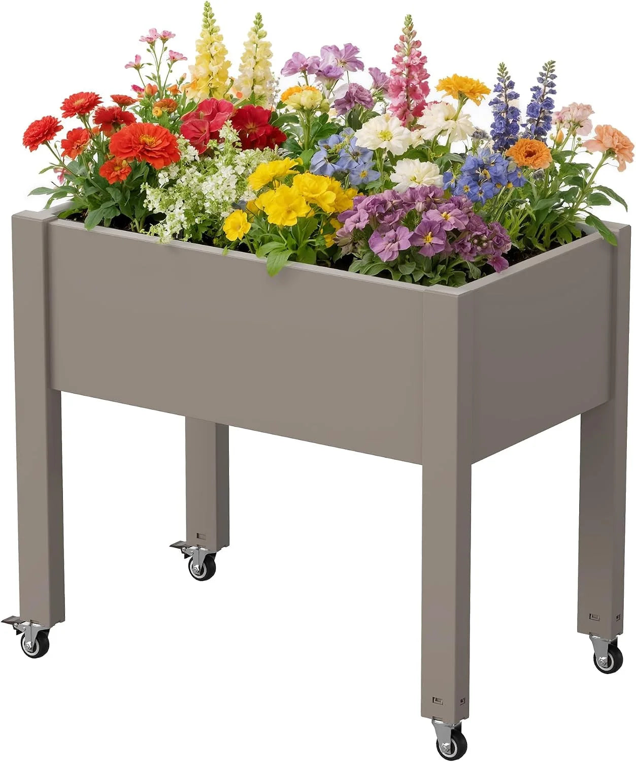 Bifanuo Plastic Elevated Planter Box with Legs & Wheels - Image 2