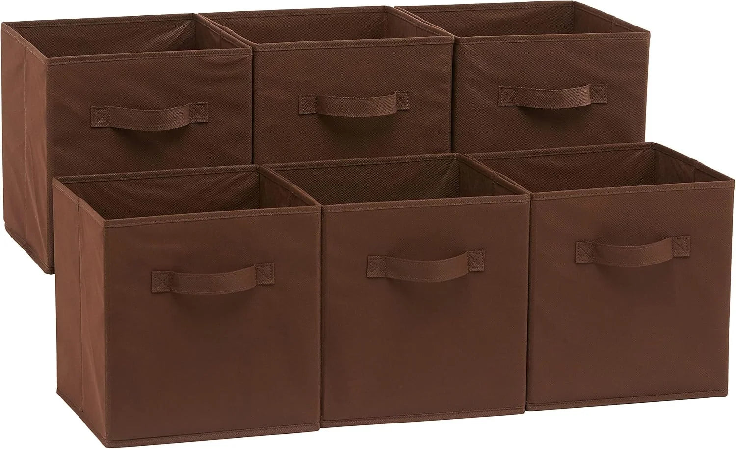 New Arrivals Fabric Storage Bins with Handles, Cube Organizer, 13x13x13, White - Image 3