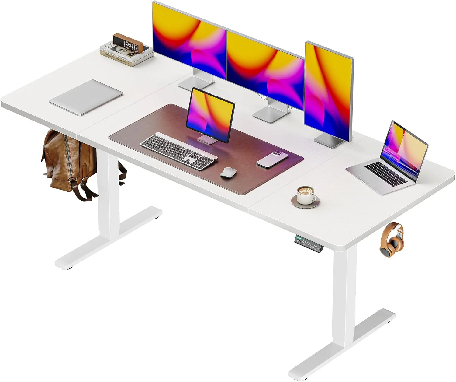 New Arrivals 55 x 28 Large Electric Standing Desk, Height Adjustable Computer Desk, 27.6 Deep Desktop - Image 12