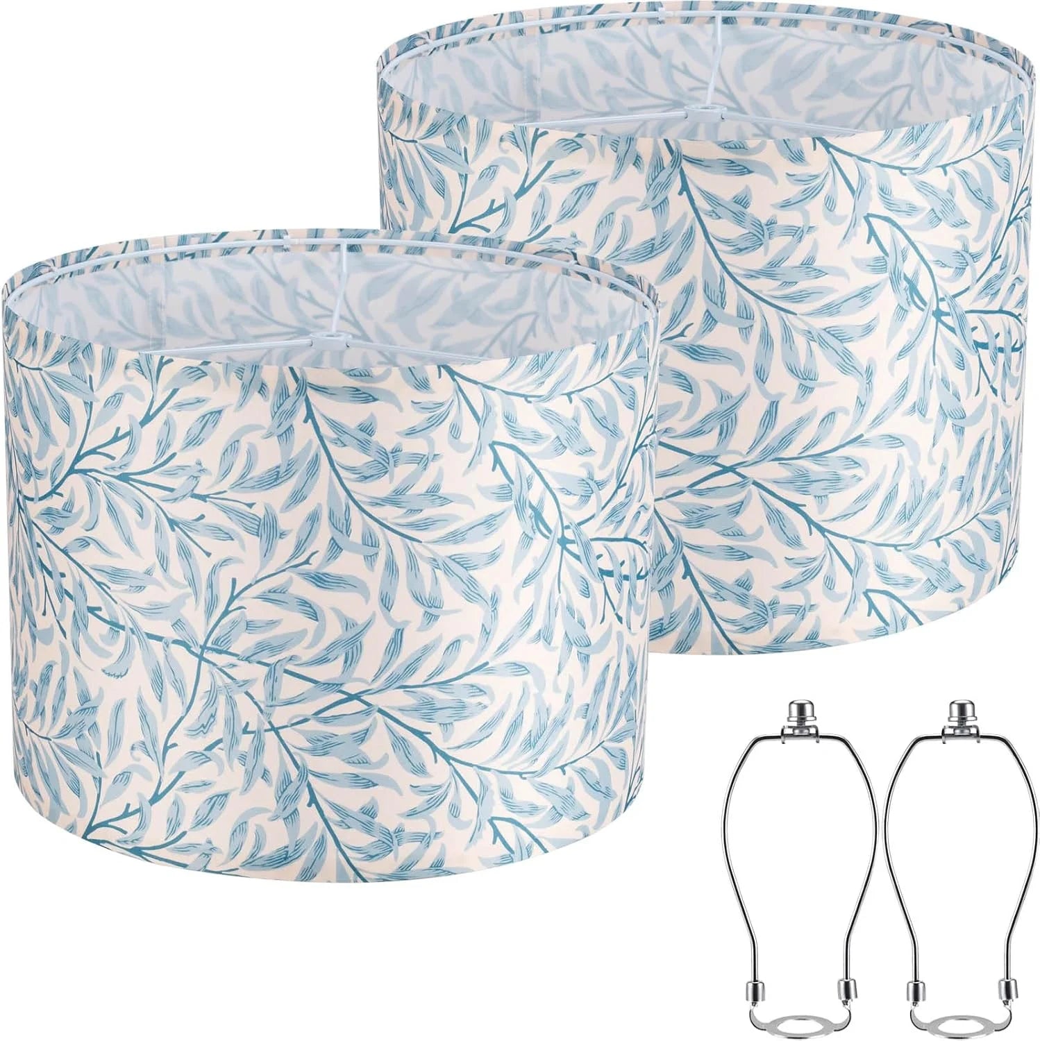 New Arrivals White 13 Drum Lamp Shades Set of 2 with Harps - Image 4