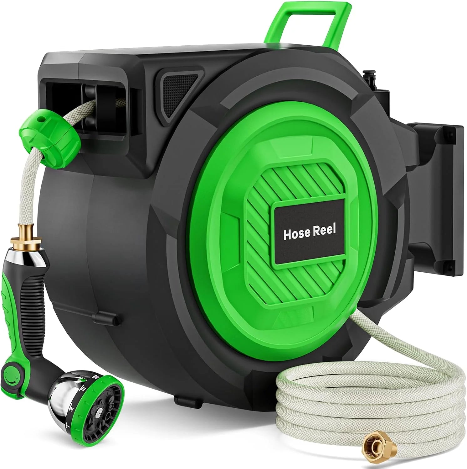 New Arrivals Garden Hose Reel, 1/2 in x 100 ft Automatic Slow Rewind System & Any Length Lock, Heavy Duty Wall-Mounted - Image 3