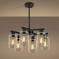Alternative view of New Arrivals 4-Light Modern Farmhouse Black Chandelier