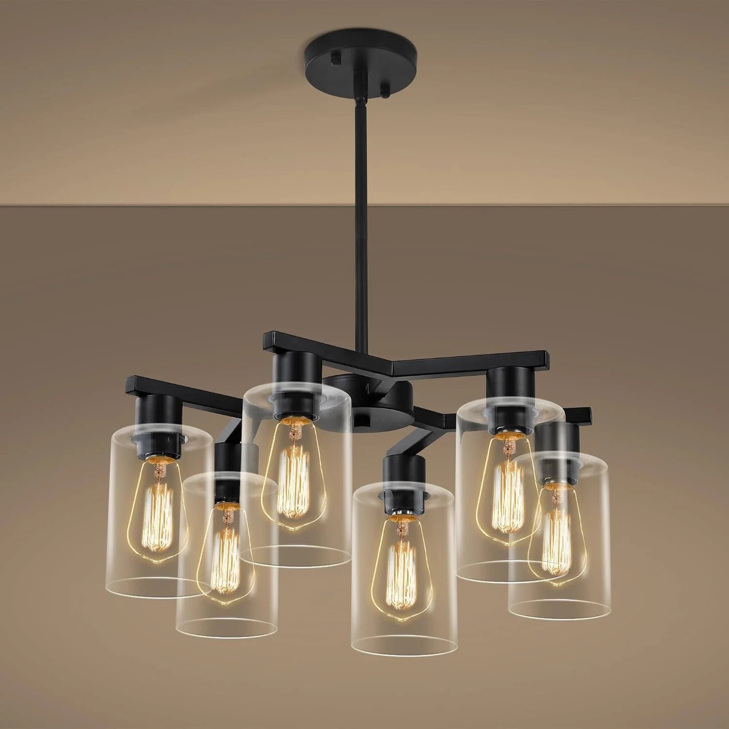 New Arrivals 4-Light Modern Farmhouse Black Chandelier - Image 2