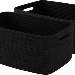 Large Storage Basket for Organizing, Woven Rope Basket for Shelves, Closet Organizer Bins for Clothes, Blanket bifanuoyard