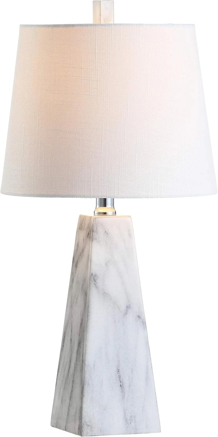 JONATHAN Y 20.5 White Marble Finish Modern Resin Table Lamp for Bedroom Living Room, Bulb Included bifanuoyard - Image 3