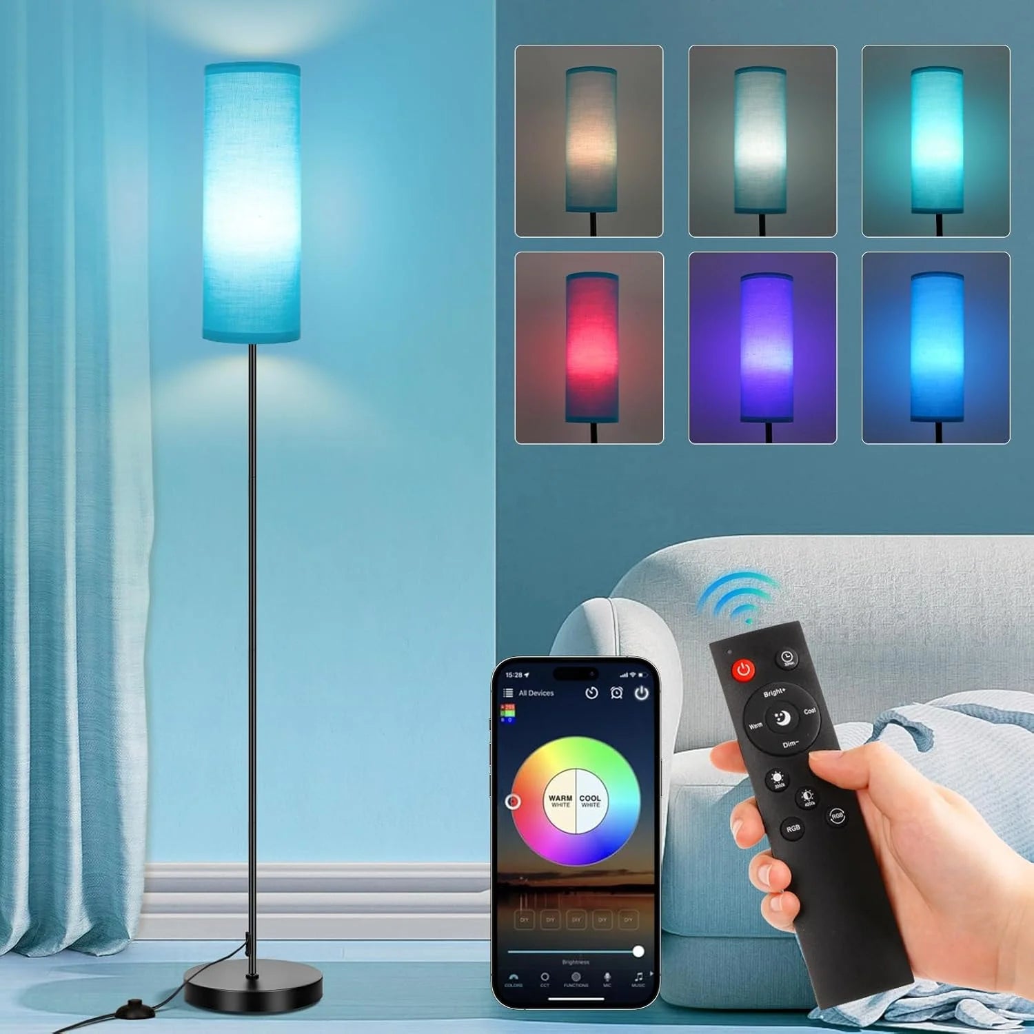 FRIDEKO HOME 2 Pack Floor Lamp, Dimmable, Modern Floor Lamp with Remote bifanuoyard - Image 3