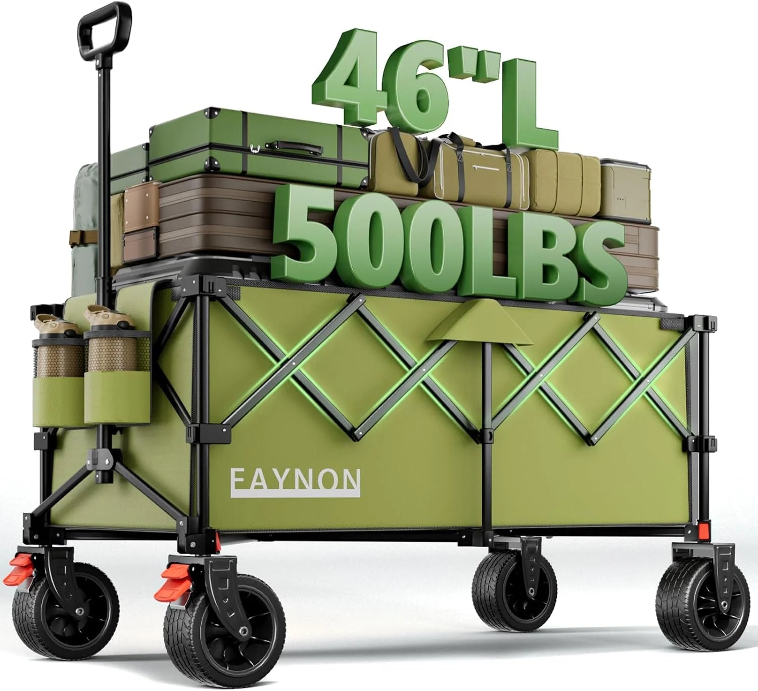 L Collapsible Foldable Extended Wagon, 500LB Weight Capacity with 280L Heavy Duty Folding Cart - Image 5