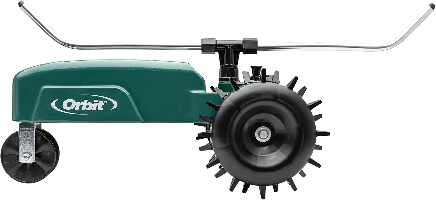 Orbit Traveling Tractor Water Sprinkler, Self-Propelled Traveling Sprinkler for Wide Lawn Coverage bifanuoyard