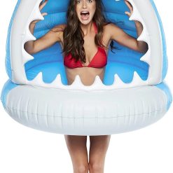 New Arrivals Shark Inflatable Pool Float, Large Novelty Lounge Raft