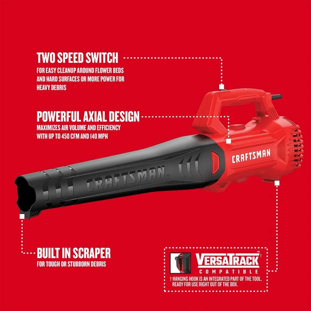 Corded Leaf Blower, Powerful Lightweight Handheld Axial Electric Blower, 9 Amp (CMEBL710) - Image 3