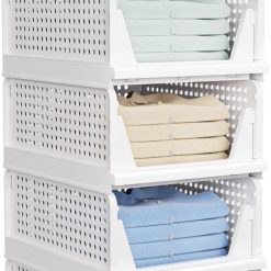 Alternative view of Stackable Closet Storage Basket, Stackable Storage Bins, Multifunctional & Foldable Closet Organizer