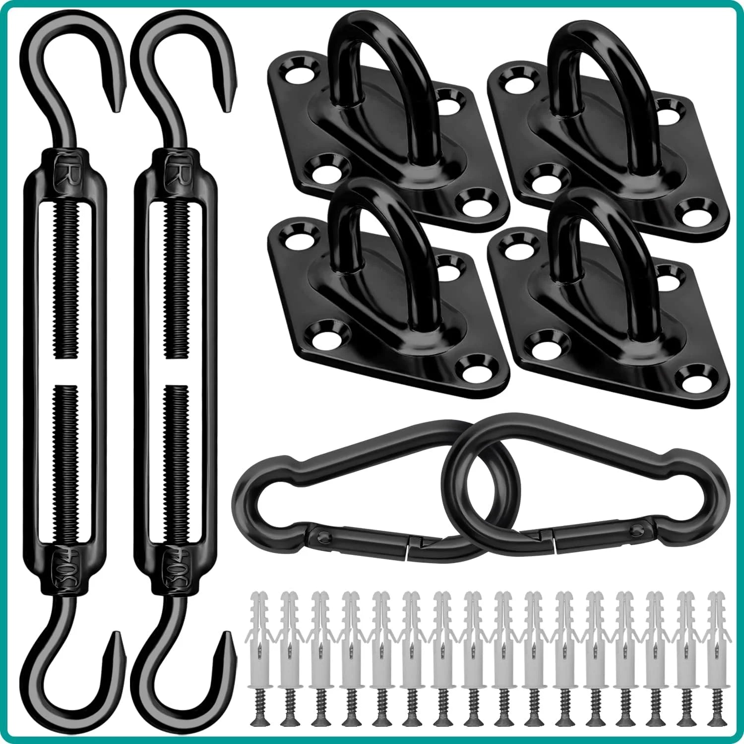 New Arrivals Shade Sail Hardware Kit 6 Inch for Rectangle & Triangle Shade Sail Install - Image 5