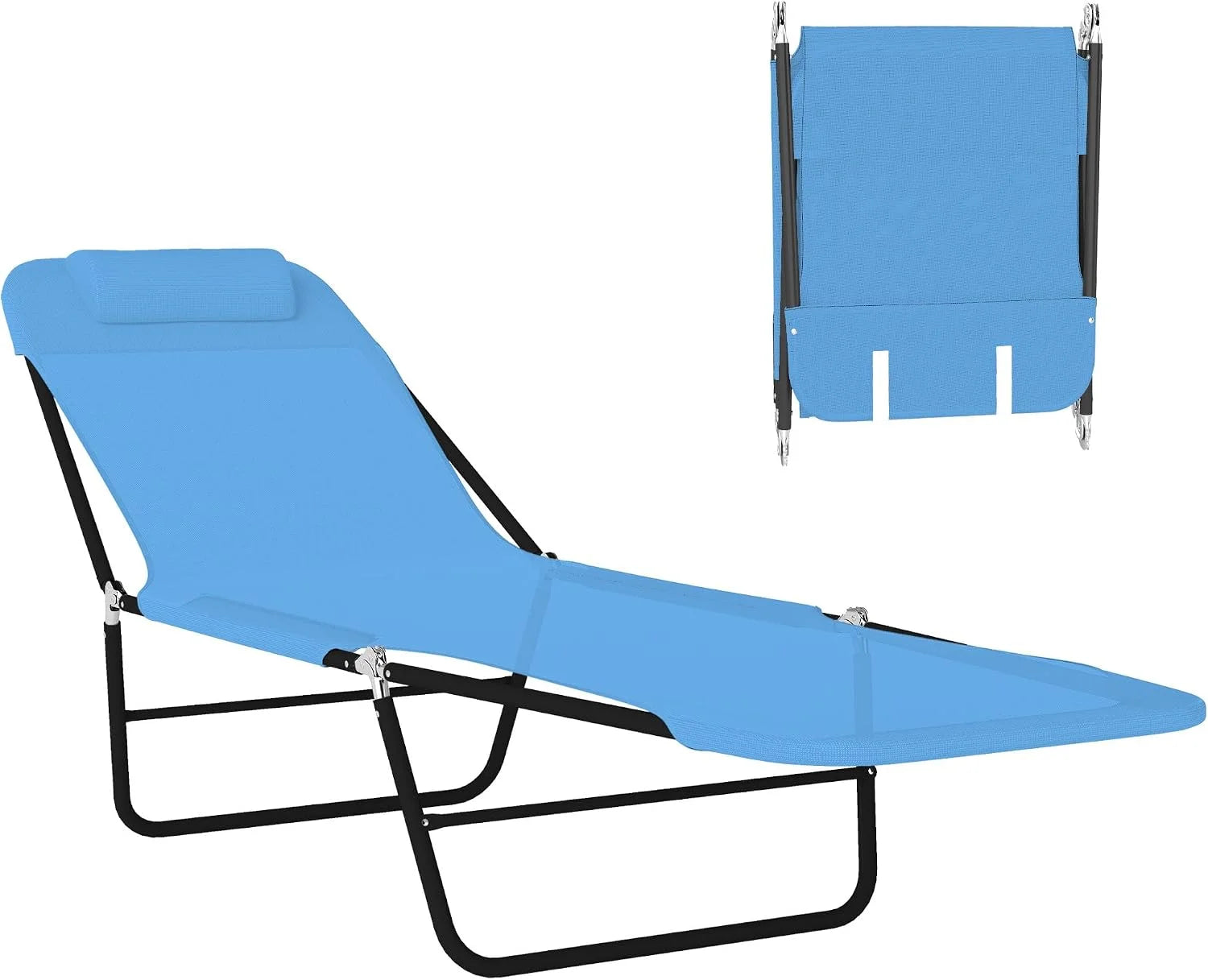 Outsunny Folding Chaise Lounge Chair, Pool Sun Tanning Chair bifanuoyard - Image 6