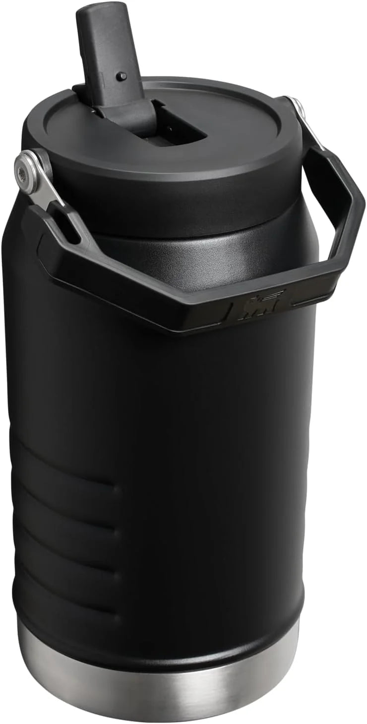 IceFlow 2.0 Flip Straw Jug with Handle 64 oz, Twist On Lid and Flip Up Straw, Black 2.0 - Image 3