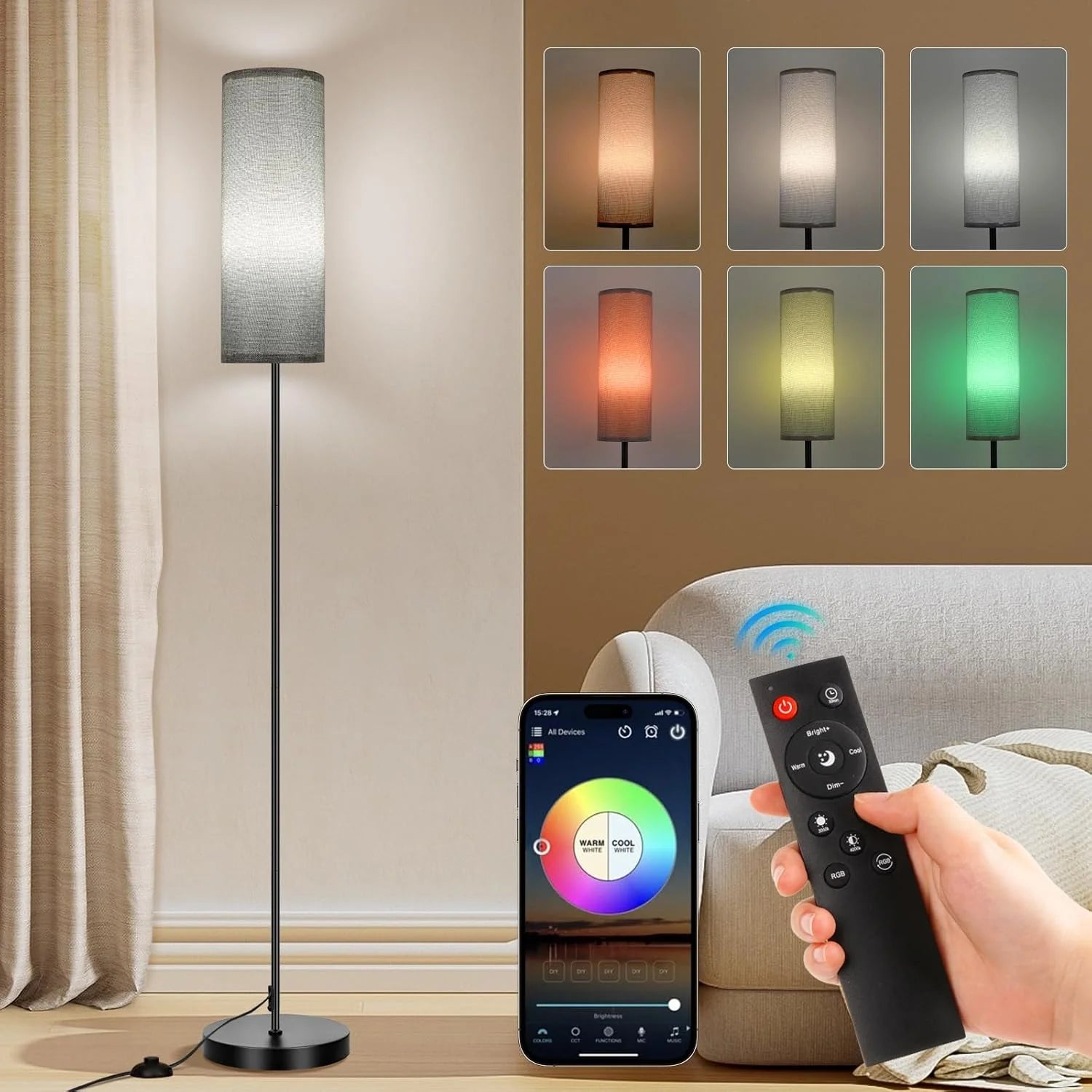 FRIDEKO HOME 2 Pack Floor Lamp, Dimmable, Modern Floor Lamp with Remote bifanuoyard - Image 6