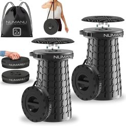 New Arrivals 2026 Upgraded XXL Collapsible Stool with Cushion & Bag, 1000lbs Max Weight, 19.7 Heavy Duty Portable Retractable