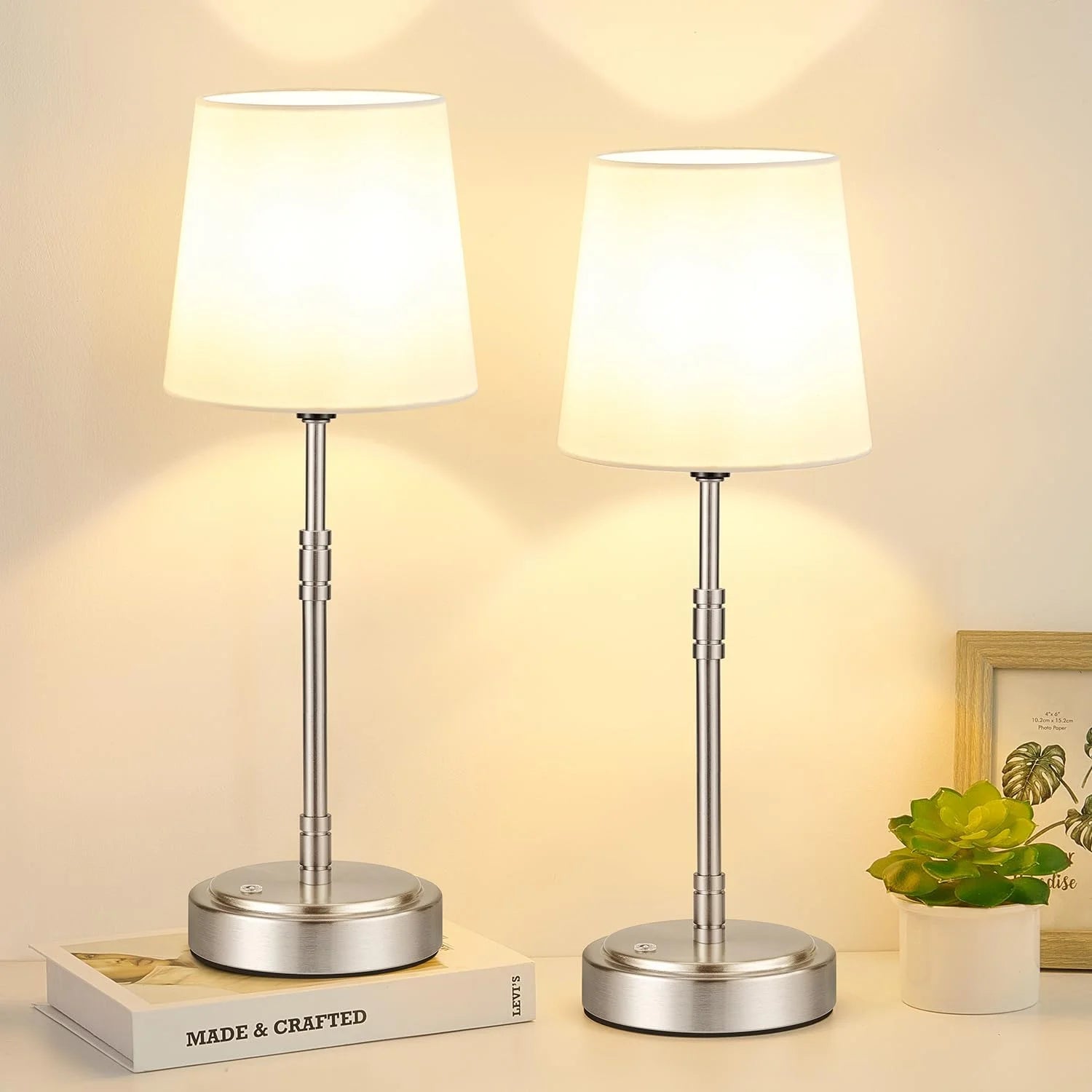 Cordless Table Lamps Set of 2 ¨C Battery Operated Lamp with 7500mAh Rechargeable Battery, Dimmable, Bulb Included bifanuoyard - Image 7