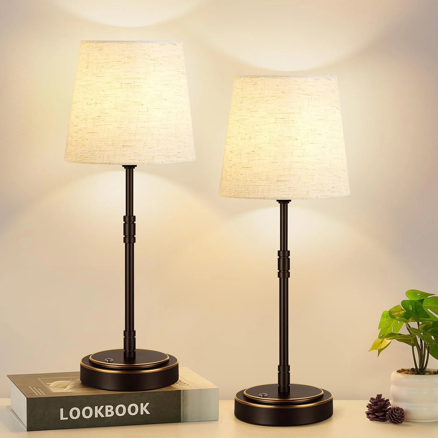 Cordless Table Lamps Set of 2 ¨C Battery Operated Lamp with 7500mAh Rechargeable Battery, Dimmable, Bulb Included bifanuoyard - Image 5