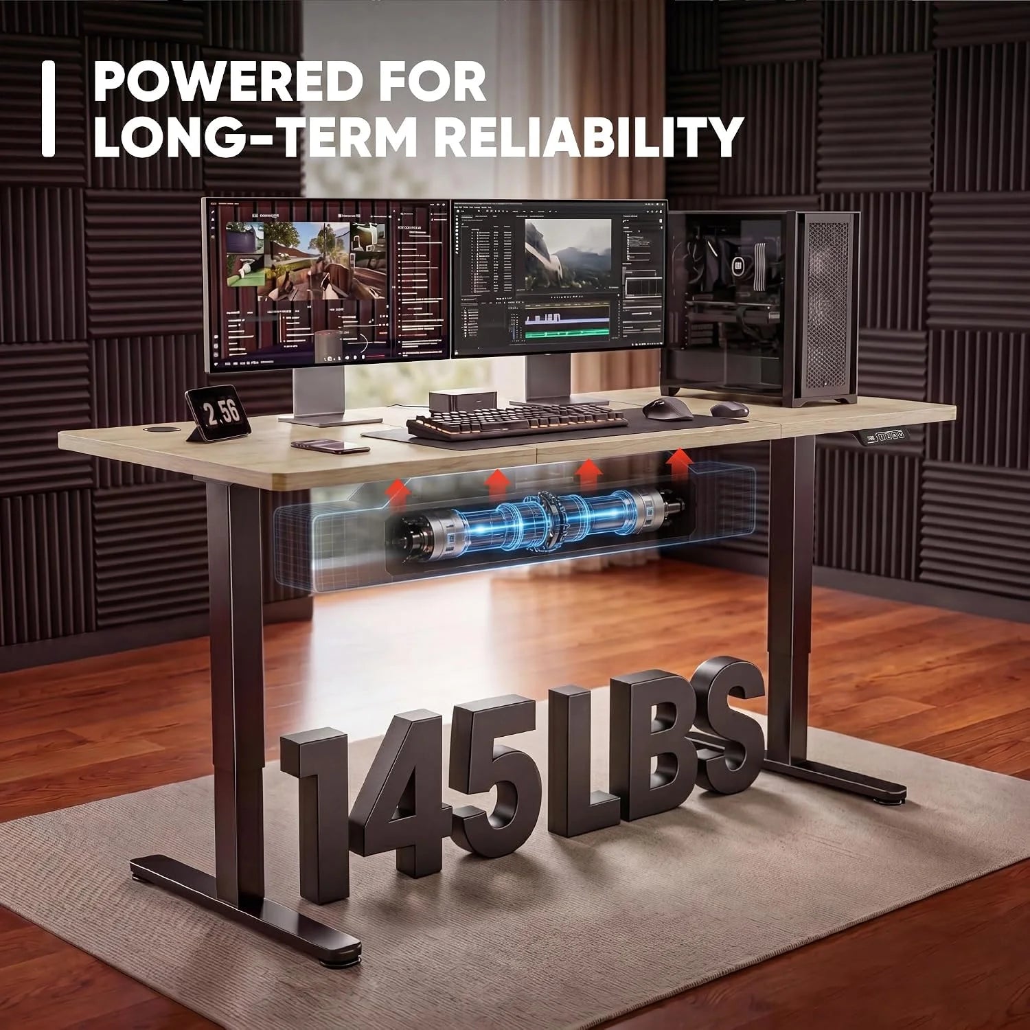 New Arrivals 55 x 24 Inches Electric Height Adjustable Standing Desk Large Sit Stand Up Desk Home Office Computer Desk Memory - Image 80