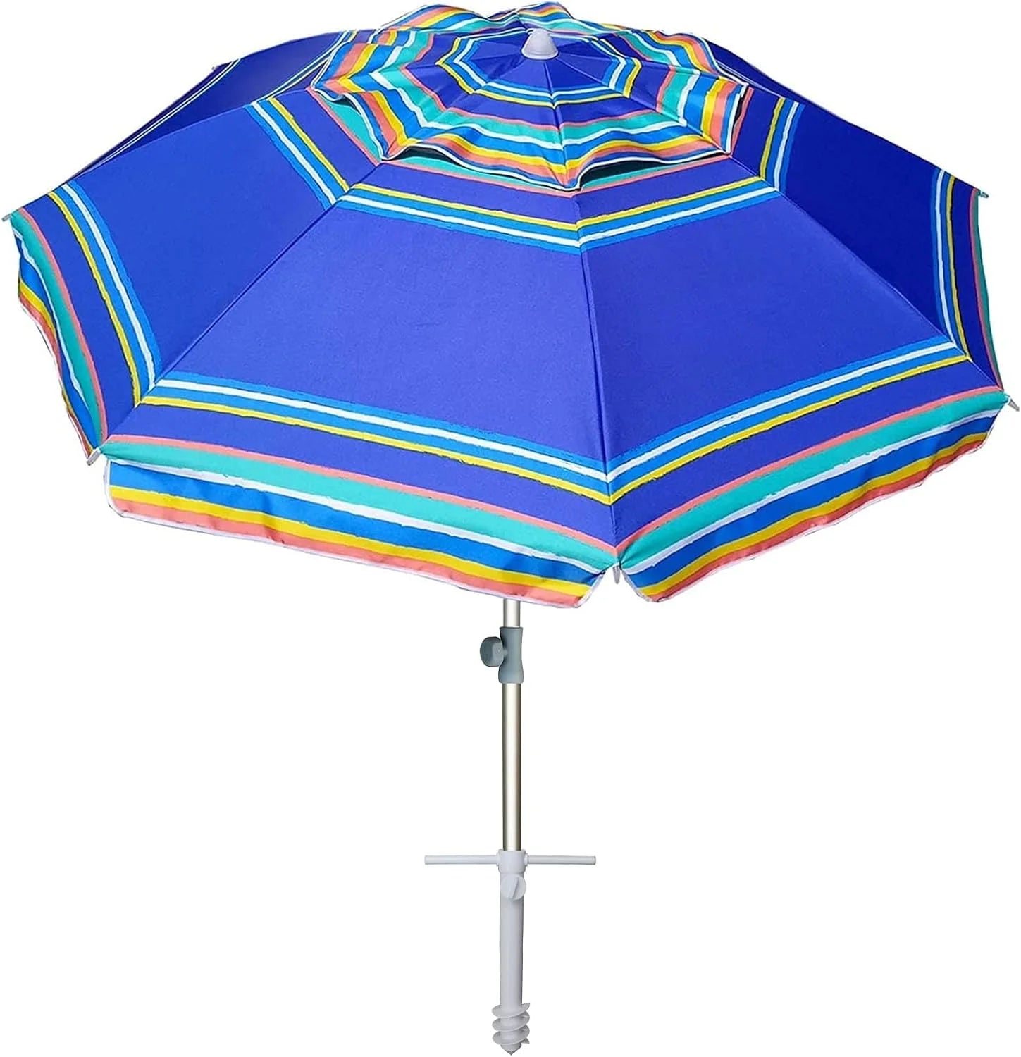 New Arrivals AMMSUN 7ft Heavy Duty High Wind Beach Umbrella with Sand Anchor Vent Tilt UPF 50+ Sun Protection - Image 6