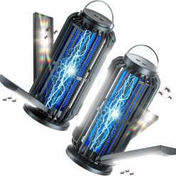 New Arrivals 2 Pack Solar Bug Zapper, 3 Solar Charging Panels, 4200V Mosquito Zapper, IP67 Waterproof