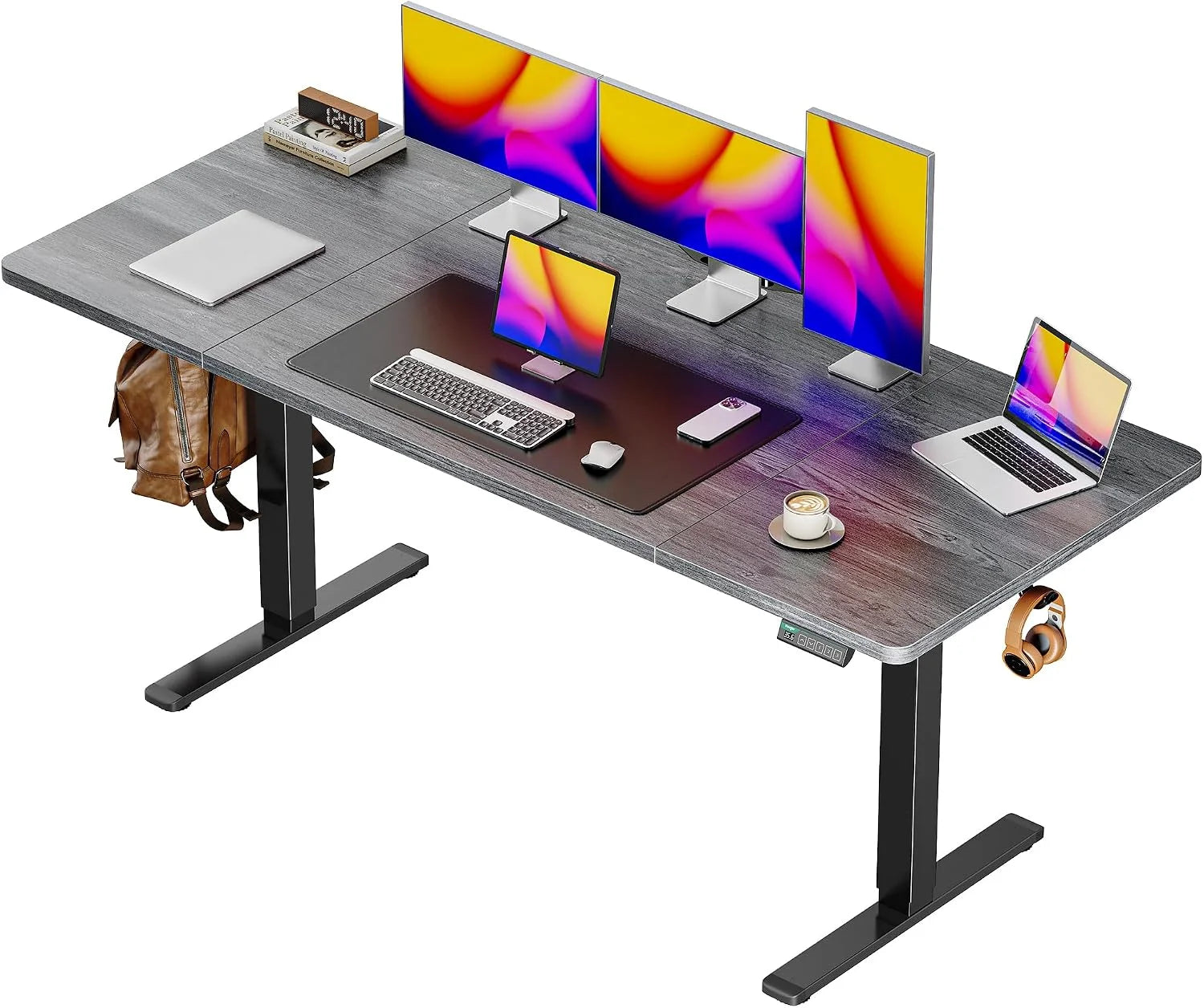 New Arrivals 55 x 28 Large Electric Standing Desk, Height Adjustable Computer Desk, 27.6 Deep Desktop