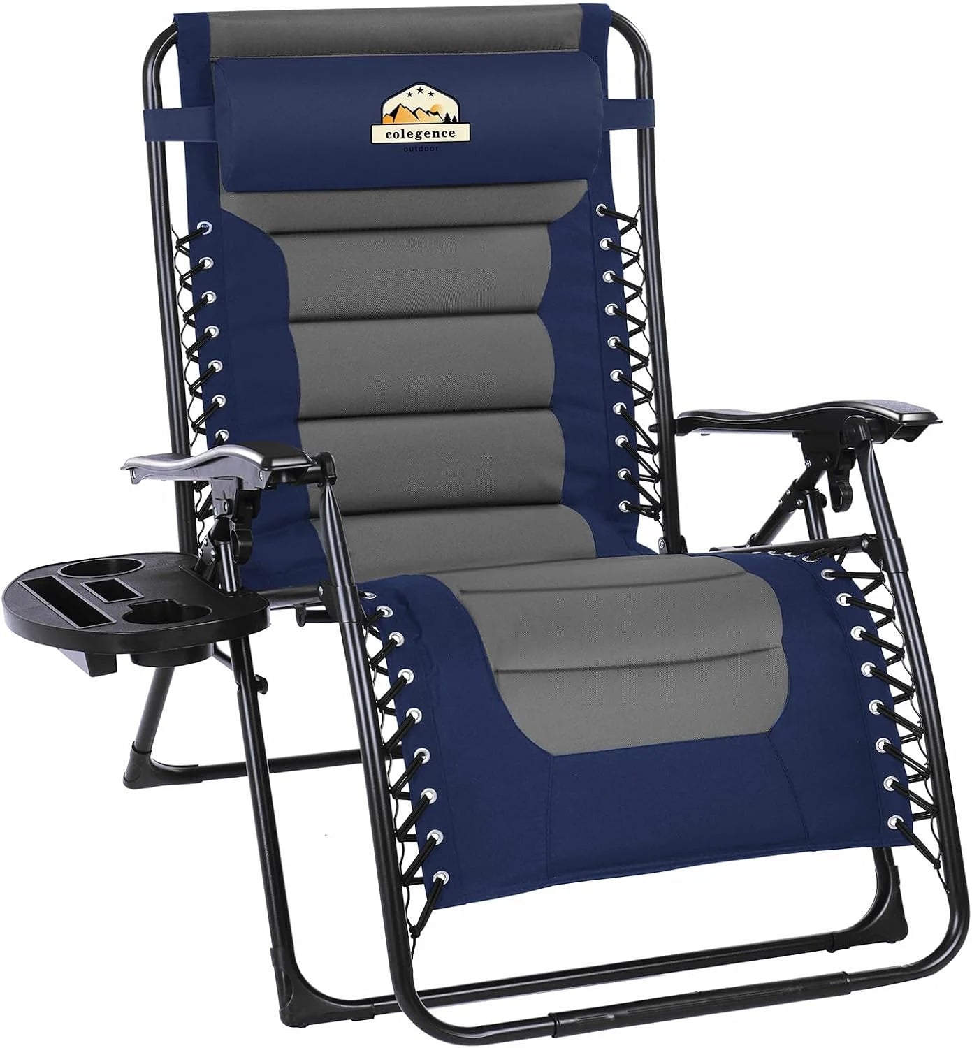 Oversized Padded Zero Gravity Lounge Chair, Foldable Patio Anti Gravity Reclining Chairs Folding Lawn Recliner - Image 6