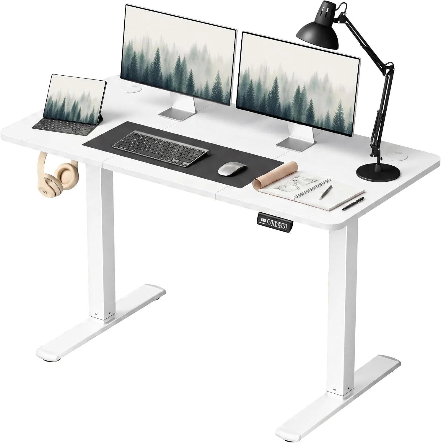 New Arrivals 55 x 24 Inches Electric Height Adjustable Standing Desk Large Sit Stand Up Desk Home Office Computer Desk Memory - Image 43