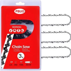 PBUO 16 Inch Chainsaw Chain Replacement, 3/8 LP Pitch .043 Gauge 55 Drive Links, Fits Stihl MS170, MS171, MS180c, Semi-Chisel Low-Kickback Design, 3 Pack