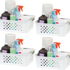 Small Plastic Storage Basket, Black, Organize pantry items, office supplies, crafts, accessories, and household bifanuoyard