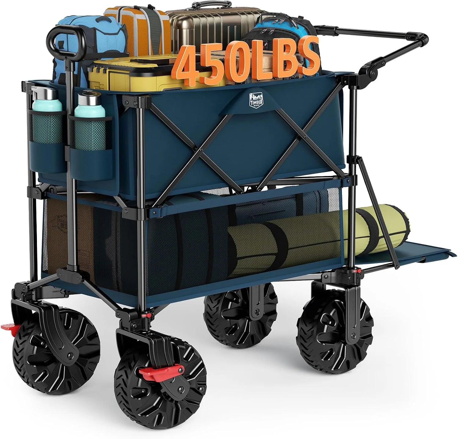 New Arrivals TIMBER RIDGE 400L Folding Double Decker Wagon with Brakes, 54 Extra Long - Image 4