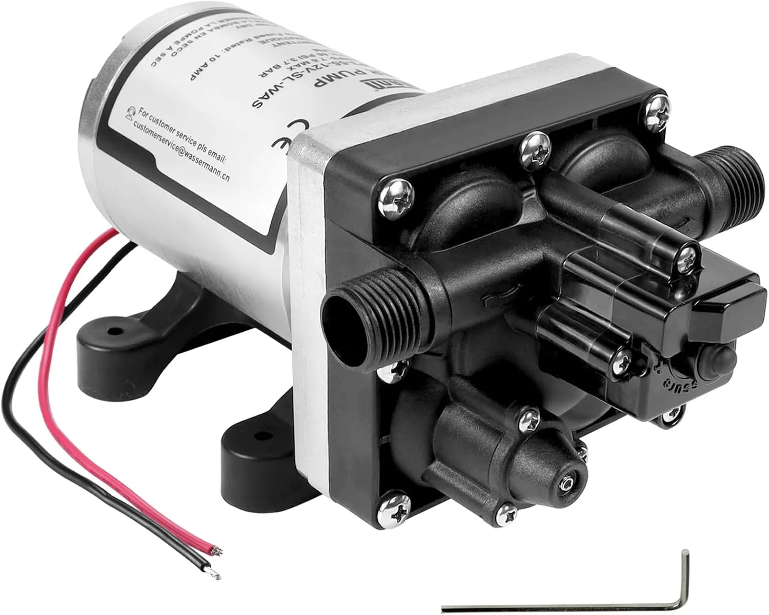 WASSERMANN RV Pump, 12V Self-priming RV Water Pressure Pump 4.0GPM 45PSI with Pressure Switch bifanuoyard