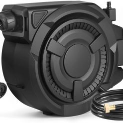 Alternative view of wikiwiki Retractable Garden Hose Reel 1/2 in x 100 ft, Heavy Duty Wall Mounted Hose Reel with 10- Function Sprayer bifanuoyard