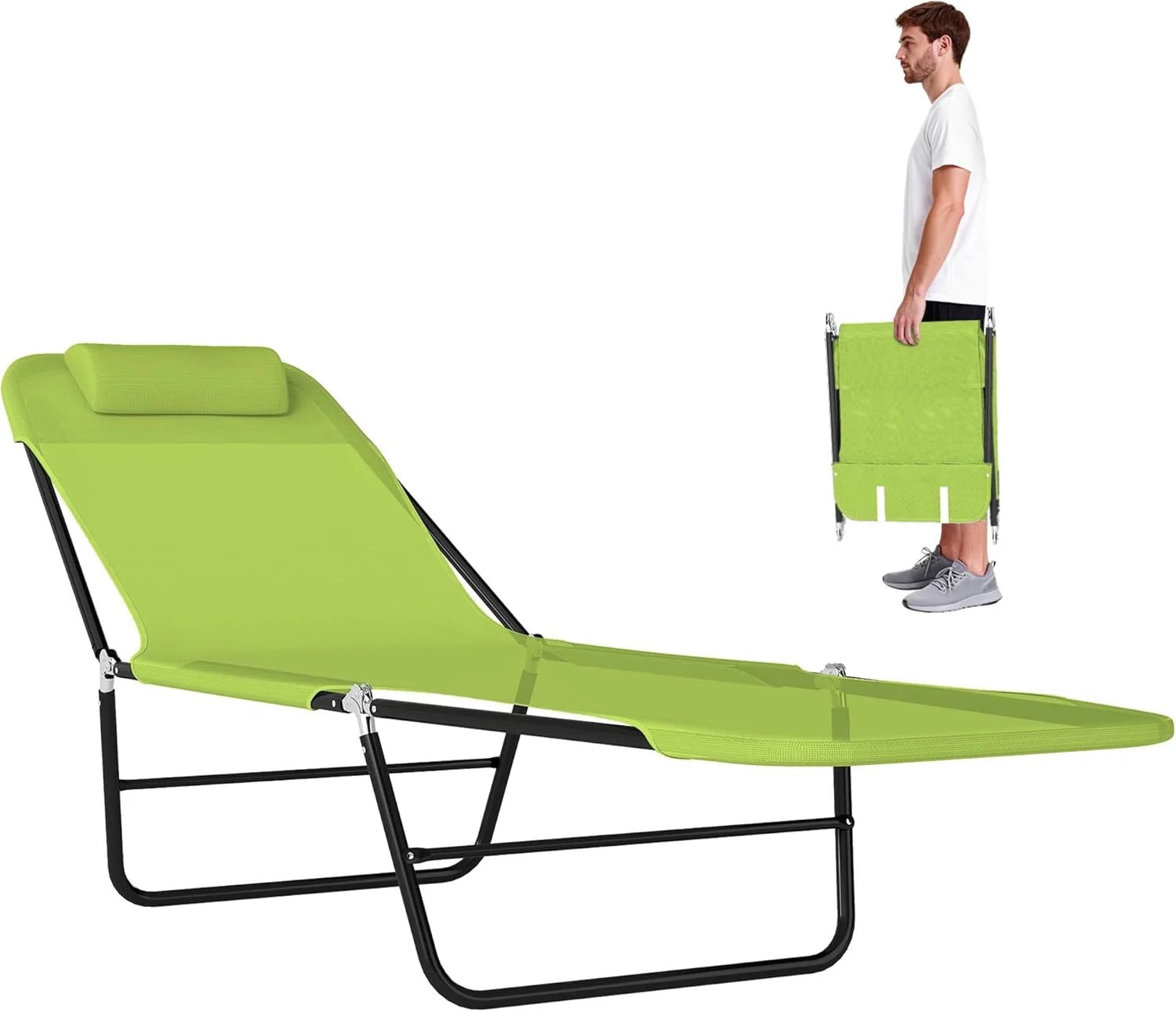 Outsunny Folding Chaise Lounge Chair, Pool Sun Tanning Chair bifanuoyard