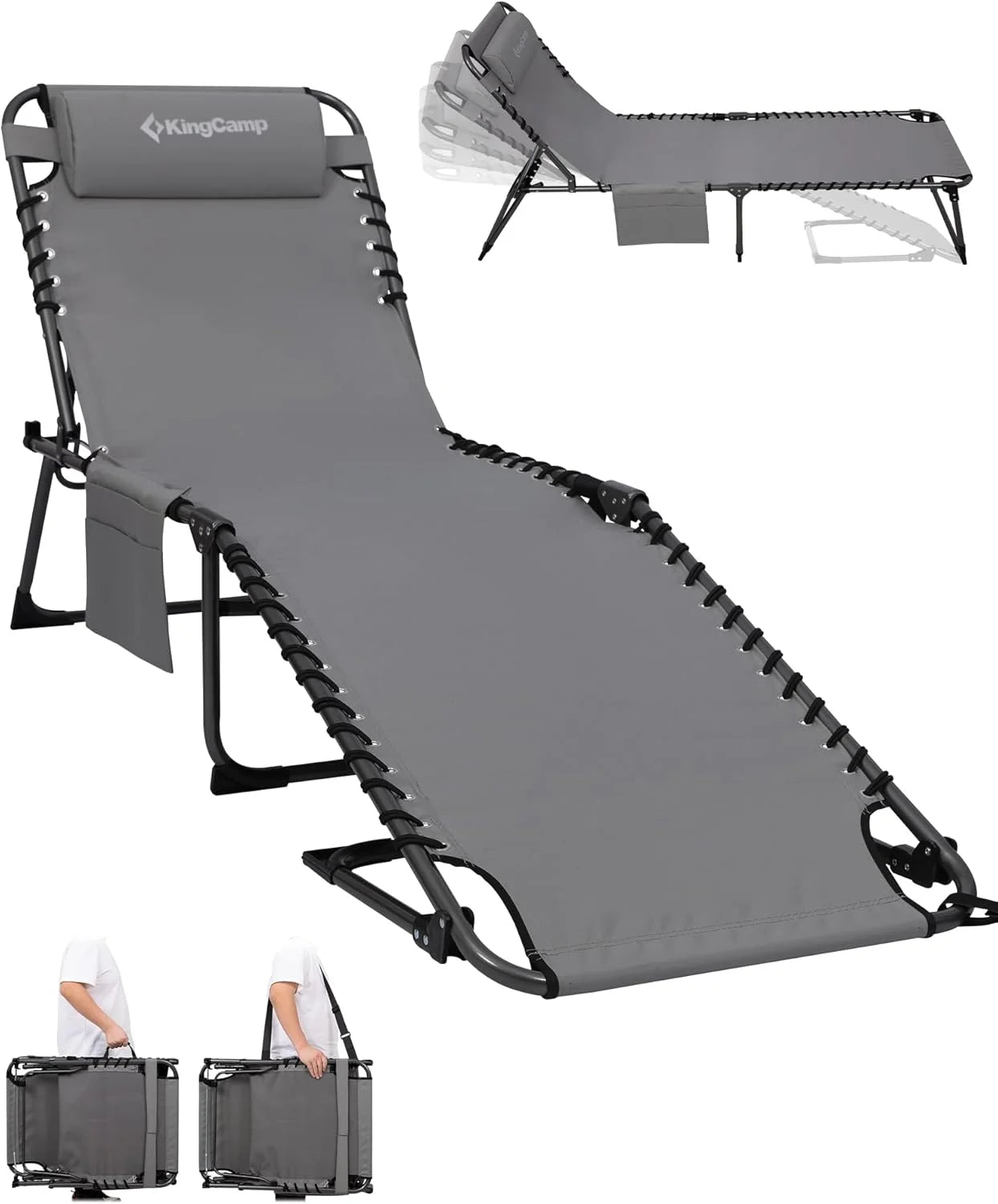New Arrivals Lounge Chair with face Hole & Canopy Shade, 400LBS Folding Portable Tanning Chair with face Hole - Image 8