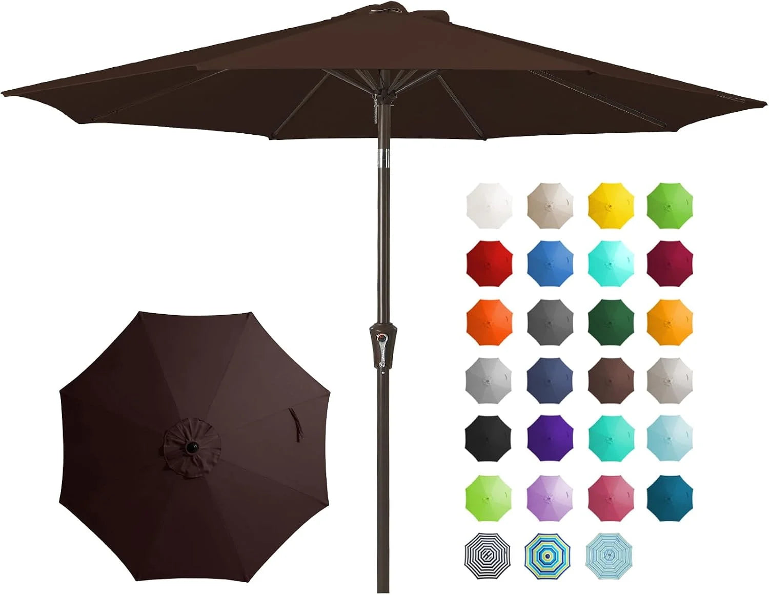 New Arrivals 9FT Outdoor Patio Umbrella, Market Umbrella, Beige - Image 10